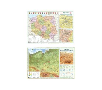 Administracyjna mapa Polski. Ścienna, dwustronna okładka