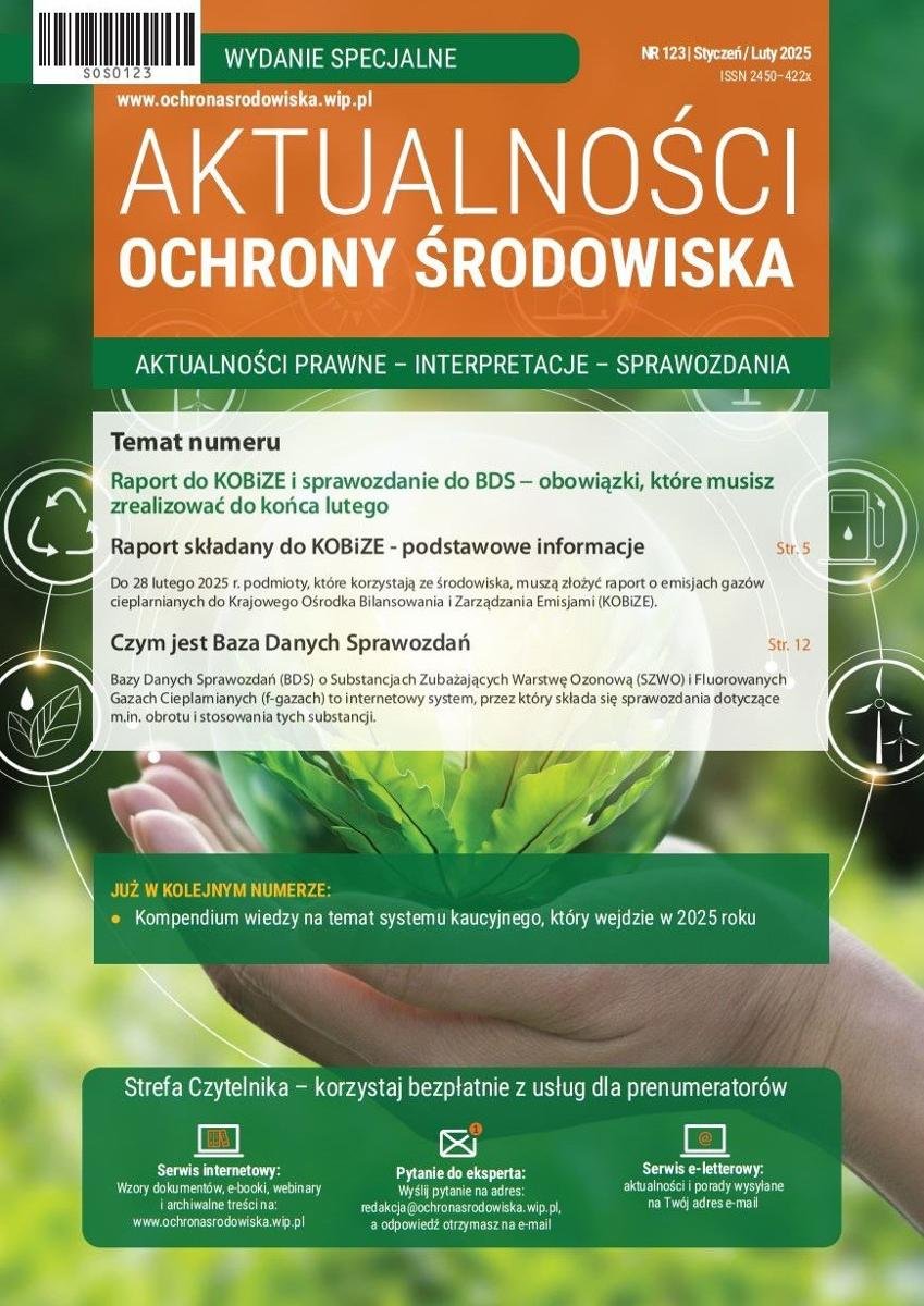 Aktualności ochrony środowiska, nr specjalny 123 okładka