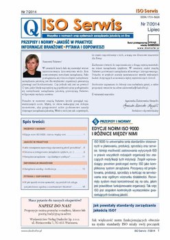 ISO Serwis. Wszystko o normach i systemach zarządzania jakością. Nr 7/2014 okładka
