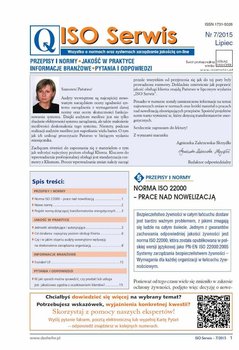 ISO Serwis. Wszystko o normach i systemach zarządzania jakością. Nr 7/2015 okładka