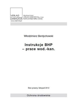 Instrukcje BHP - prace wod.- kan. okładka