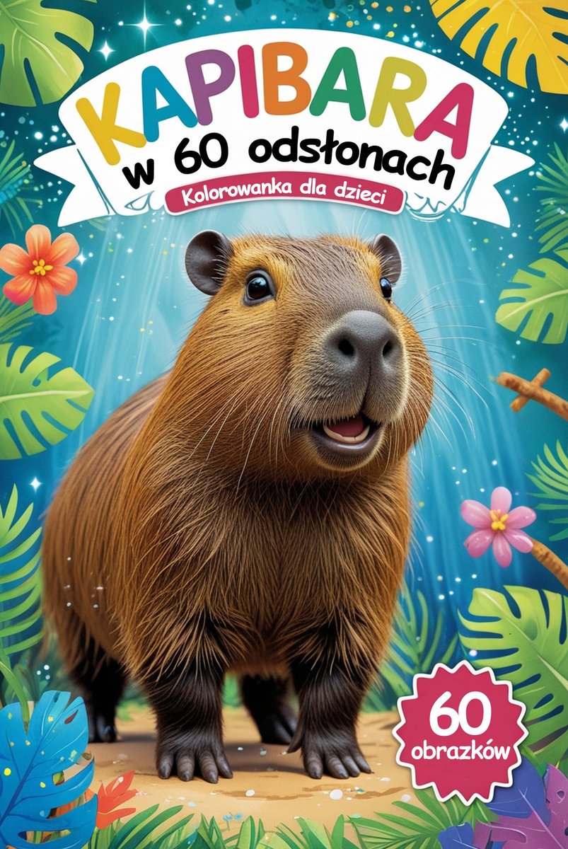 Kapibara w 60 odsłonach. Kolorowanka dla dzieci okładka