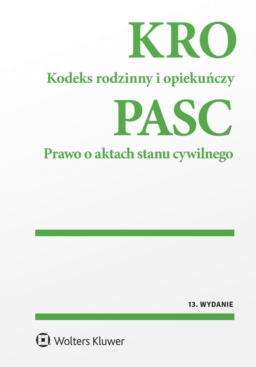 Kodeks rodzinny i opiekuńczy. Prawo o aktach stanu cywilnego. Przepisy okładka