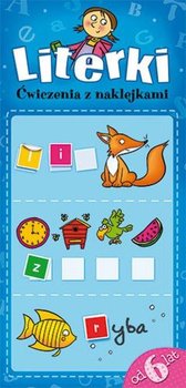 Literki. Ćwiczenia z naklejkami okładka