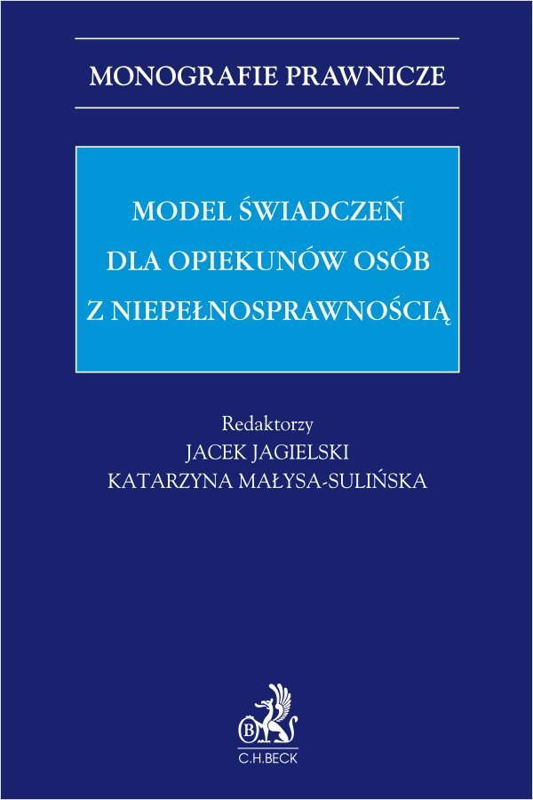 Model świadczeń dla opiekunów osób z niepełnosprawnością okładka