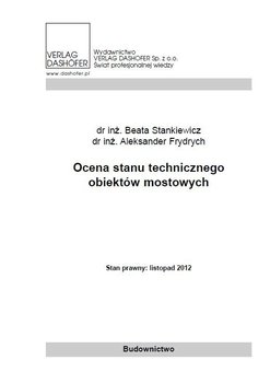 Ocena stanu technicznego obiektów mostowych okładka