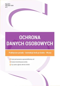 Ochrona danych osobowych. Wydanie: maj 2015 r okładka