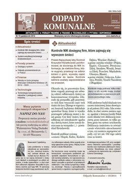 Odpady komunalne. Nr 10/2014 okładka