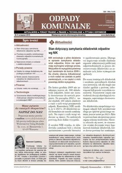 Odpady komunalne. Nr 9/2015 okładka