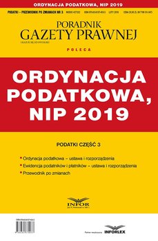 Ordynacja podatkowa, NIP 2019. Podatki. Część 3 okładka