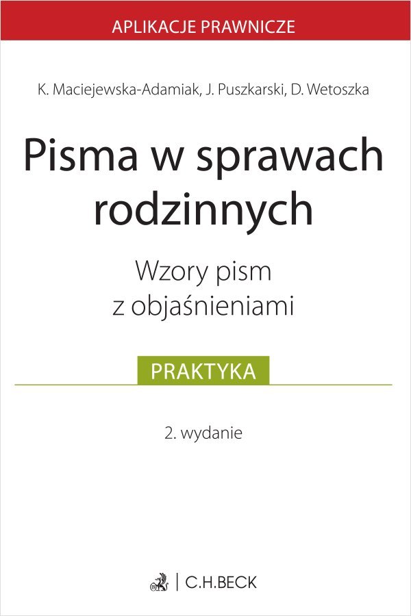 Pisma w sprawach rodzinnych. Wzory pism z objaśnieniami okładka