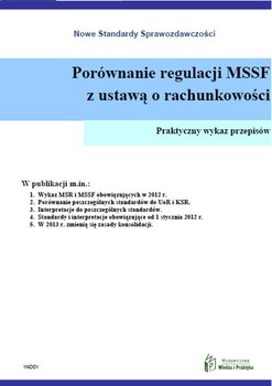 Porównanie regulacji MSSF z ustawą o rachunkowości okładka