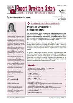 Raport Dyrektora Szkoły. Aktualności, prawo i zarządzanie w edukacji. Nr 3/2015 okładka