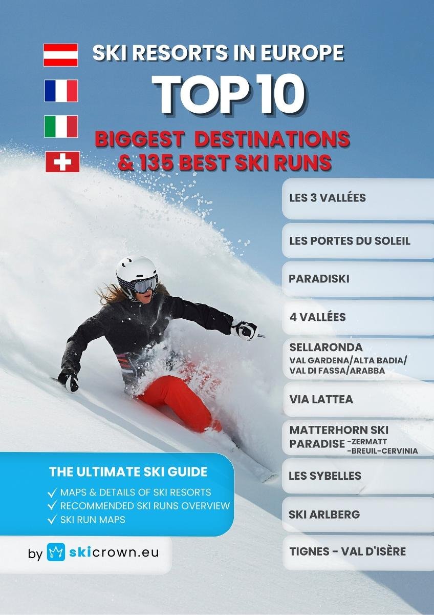 Ski Resorts in Europe: Top 10 Biggest Destinations & 135 Best Ski Runs - The Ultimate Ski Guide okładka