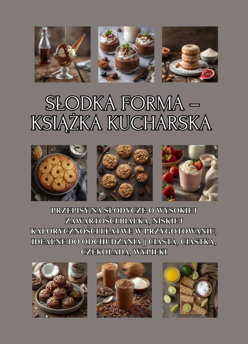 Słodka forma – książka kucharska: Przepisy na słodycze o wysokiej zawartości białka, niskiej kaloryczności i łatwe w przygotowaniu, idealne do odchudzania || Ciasta, ciastka, czekolada, wypieki okładka