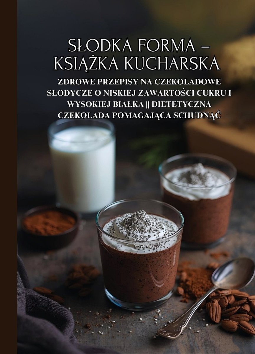 Słodka forma – książka kucharska: Zdrowe przepisy na czekoladowe słodycze o niskiej zawartości cukru i wysokiej białka || Dietetyczna czekolada pomagająca schudnąć okładka