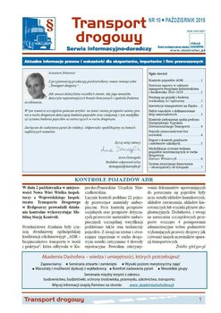 Transport drogowy. Aktualne informacje prawne i wskazówki dla eksporterów, importerów i firm przewozowych. Nr 10/2015 okładka