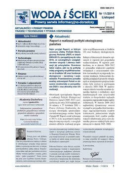 Woda i ścieki. Prawny serwis informacyjno-doradczy. Nr 11/2014 okładka