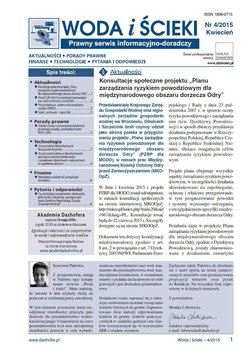 Woda i ścieki. Prawny serwis informacyjno-doradczy. Nr 4/2015 okładka