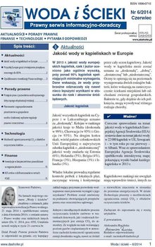 Woda i ścieki. Prawny serwis informacyjno-doradczy. Nr 6/2014 okładka