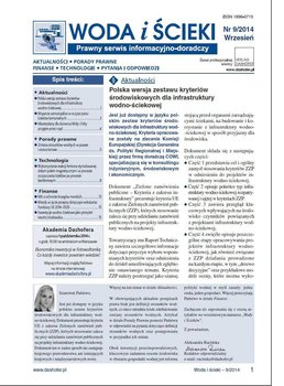 Woda i ścieki. Prawny serwis informacyjno-doradczy. Nr 9/2014 okładka