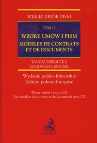 Wzory umów i pism. Modeles de contrats et de documents. Tom 13 + CD okładka