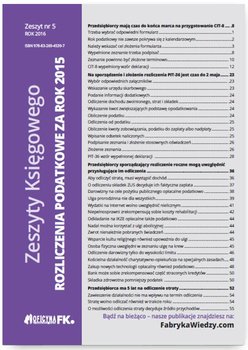 Zeszyty Księgowego nr 5. Rozliczenia podatkowe za rok 2015 okładka